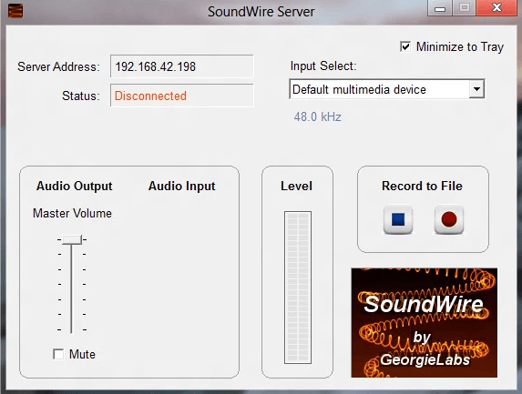 soundwire将电脑声音无线传输到 Android 手机上播放